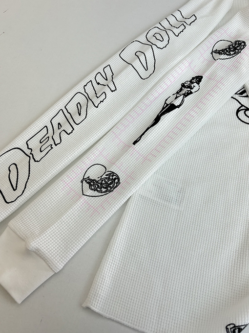 クロムハーツ Ch レディースフィギュアサンスクリットプリントワッフル長袖シャツ