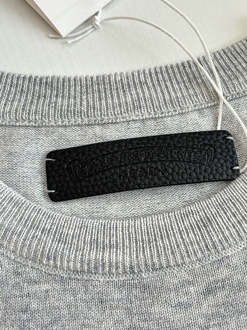 クロムハーツスーパーコピー クロスのスクロール刺繍ウールニットセーター