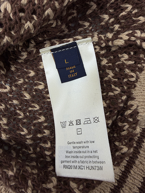 ルイヴィトンスーパーコピー 透かし編みメッシュニット半袖ポロシャツ