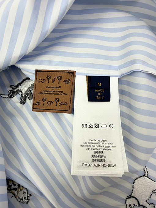 ルイヴィトンThe Darjeeling Limited 刺繍入りストライプ半袖シャツ