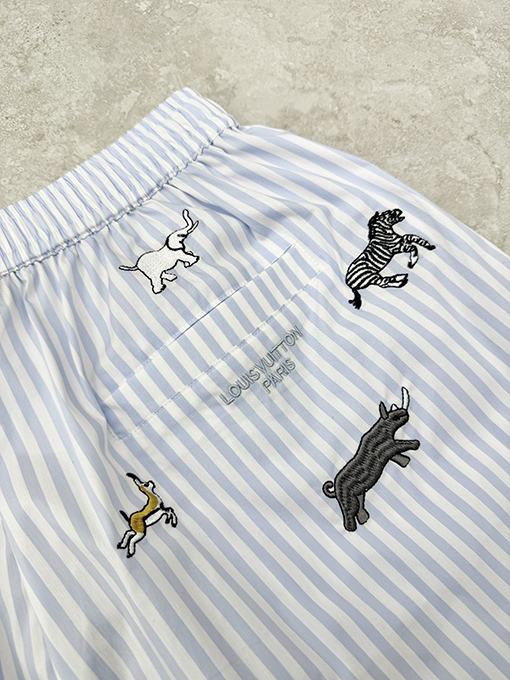 ルイヴィトン The Darjeeling Limited 刺繍ストライプショートパンツ