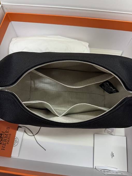 エルメス ハンドバッグ HERMESポーチ ブリッド ア ブラックGM ジグザグ キャンバス