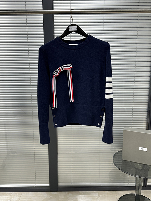 トムブラウン レディースボウタイプルオーバーウールセーター