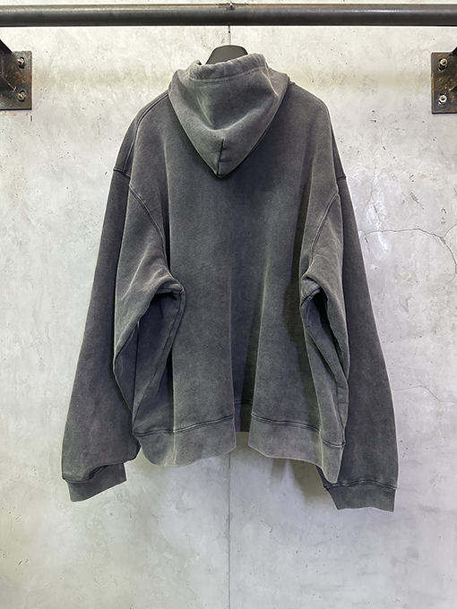 バレンシアガ BALENCIAGA シングルリングスモークウォッシュダメージフード付きスウェットシャツ