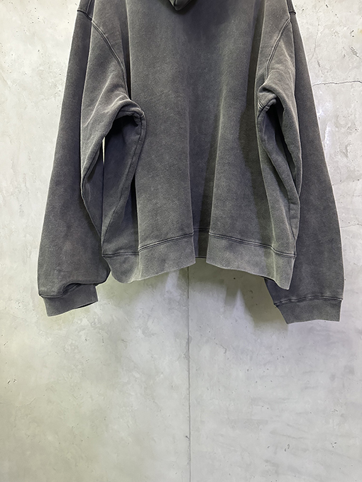 バレンシアガ BALENCIAGA シングルリングスモークウォッシュダメージフード付きスウェットシャツ