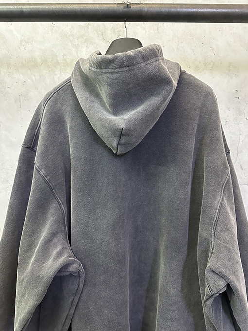 バレンシアガ BALENCIAGA シングルリングスモークウォッシュダメージフード付きスウェットシャツ