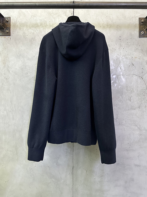 バーバリーコピー ウール混紡のジップアップフード付き刺繍コート