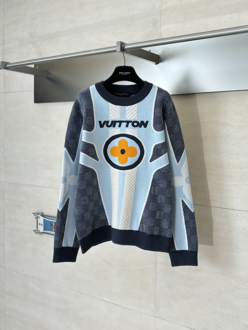 ルイヴィトン Ski 四つ葉のクローバージャカードキルティングクルーネックニットセーターシリ