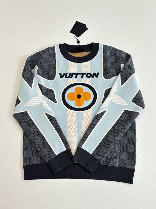 ルイヴィトン Ski 四つ葉のクローバージャカードキルティングクルーネックニットセーターシリ