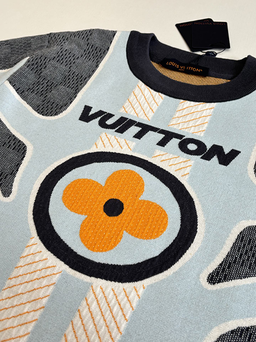 ルイヴィトン Ski 四つ葉のクローバージャカードキルティングクルーネックニットセーターシリ