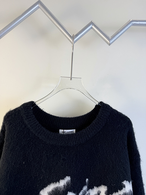 サンローランコピー Saint Laurent モヘアジャカードレター長袖セーター