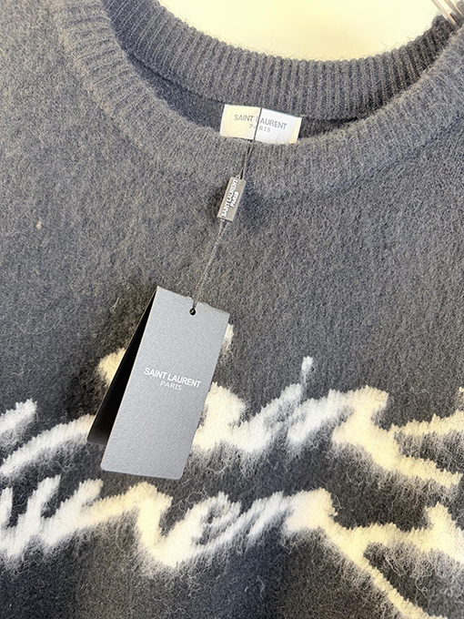 サンローランコピー Saint Laurent モヘアジャカードレター長袖セーター