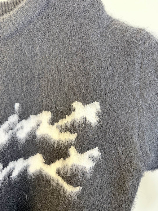 サンローランコピー Saint Laurent モヘアジャカードレター長袖セーター