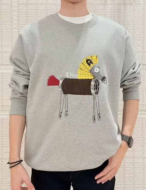 ディオール 新年の限定ポニー刺繍クルーネックスウェットシャツ