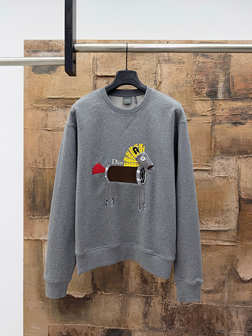 ディオール 新年の限定ポニー刺繍クルーネックスウェットシャツ