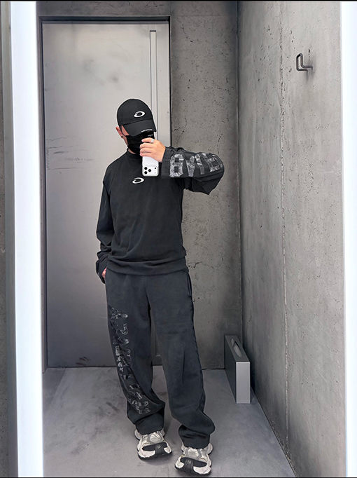 バレンシアガコピー BALENCIAGA テーププリントカジュアルパンツ