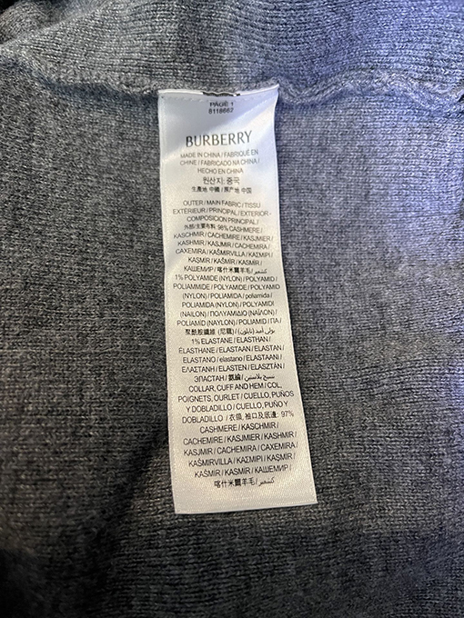 バーバリーコピー ウール混紡のジップアップフード付き刺繍コート