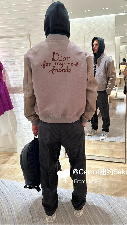 ディオール DIOR タオル刺繍パッチワークレザージャケットベースボールユニフォーム