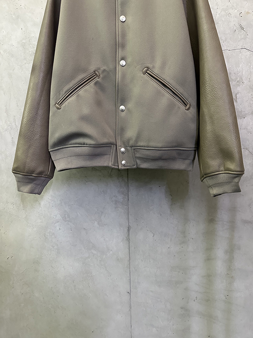 ディオール DIOR タオル刺繍パッチワークレザージャケットベースボールユニフォーム