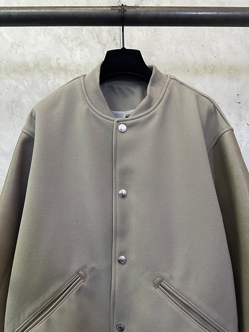 ディオール DIOR タオル刺繍パッチワークレザージャケットベースボールユニフォーム