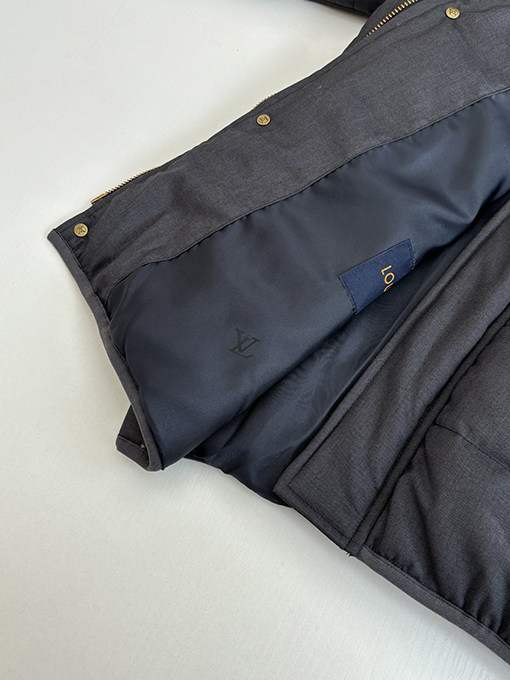 ルイヴィトン 襟付きキルティングコットンコート