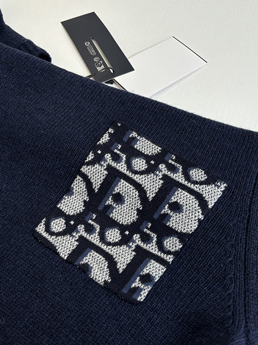 ディオールスーパーコピー Obilque 新作パッチワークレターポケットエルボーニットセーター