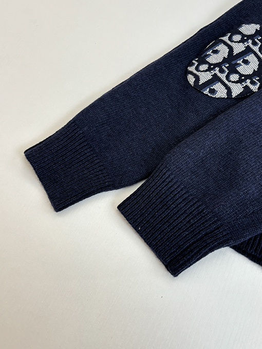 ディオールスーパーコピー Obilque 新作パッチワークレターポケットエルボーニットセーター