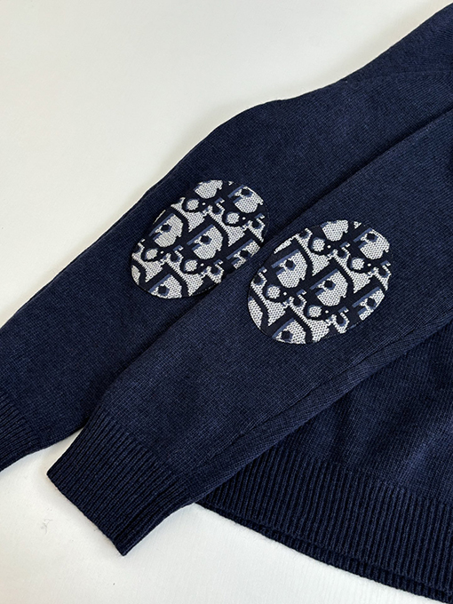 ディオールスーパーコピー Obilque 新作パッチワークレターポケットエルボーニットセーター