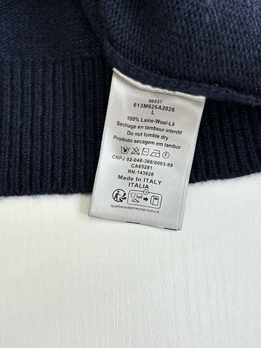 ディオールスーパーコピー Obilque 新作パッチワークレターポケットエルボーニットセーター