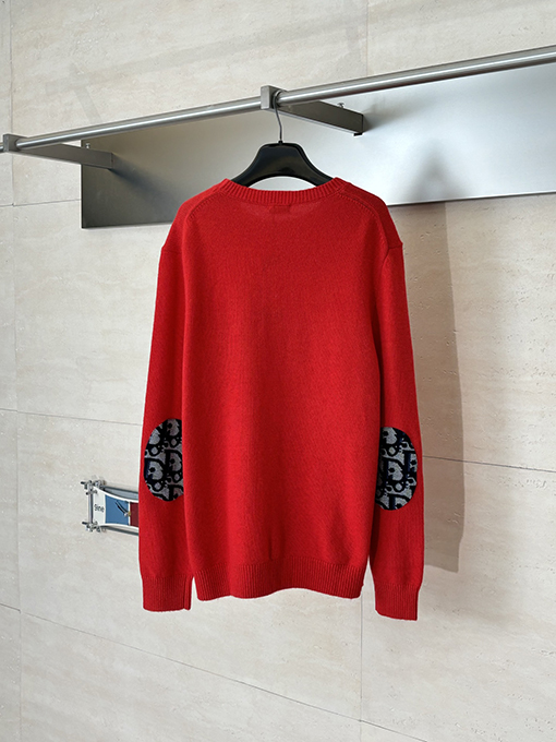 ディオールスーパーコピー Obilque 新作パッチワークレターポケットエルボーニットセーター