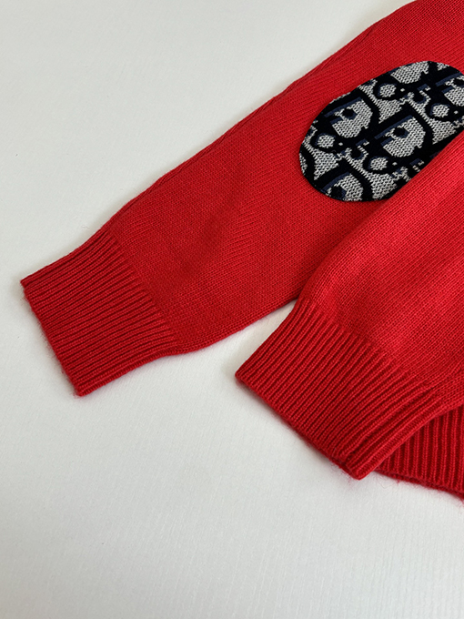 ディオールスーパーコピー Obilque 新作パッチワークレターポケットエルボーニットセーター