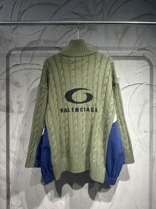 バレンシアガ Balenciaga Demna 新しいセーターパッチワークニットカーディガン