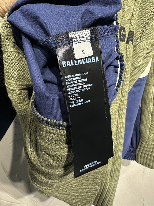 バレンシアガ Balenciaga Demna 新しいセーターパッチワークニットカーディガン