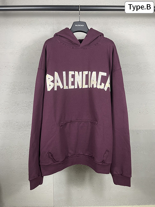 バレンシアガ テープダイレクトインジェクションプリントのダメージフード付きスパーカー