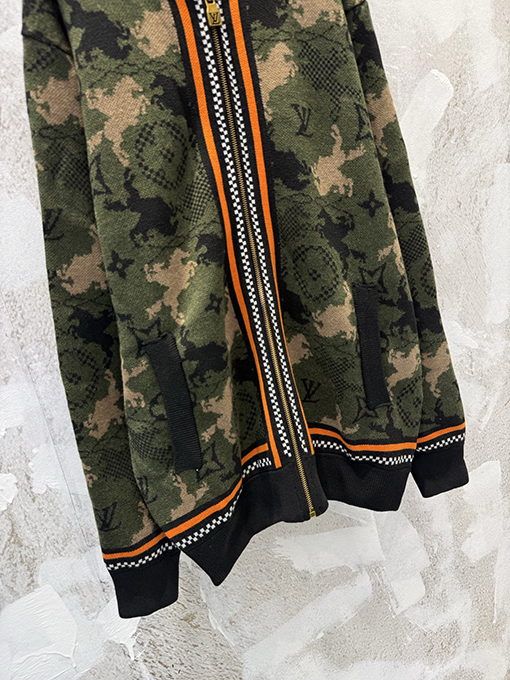 ルイヴィトンコピー Damier ヘビーデューティーカモフラージュジャカードカーディガンセータージャケット