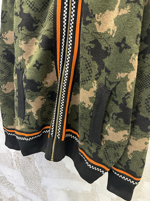 ルイヴィトンコピー Damier ヘビーデューティーカモフラージュジャカードカーディガンセータージャケット