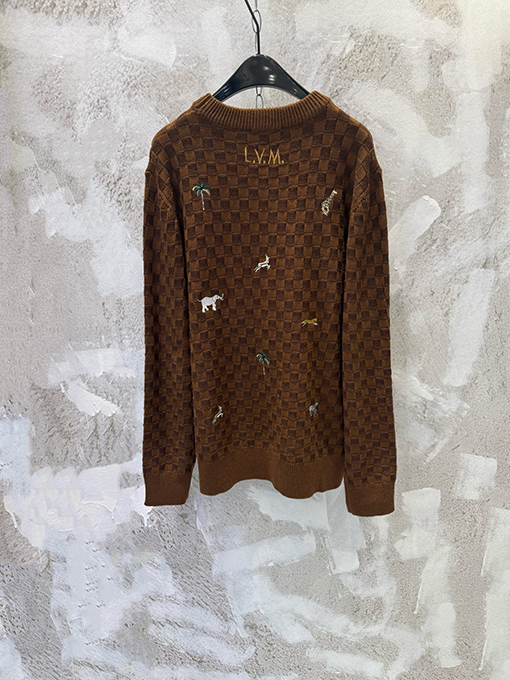 ルイヴィトン 新作のラウンドネック、ズートピア刺繍ニットセーター