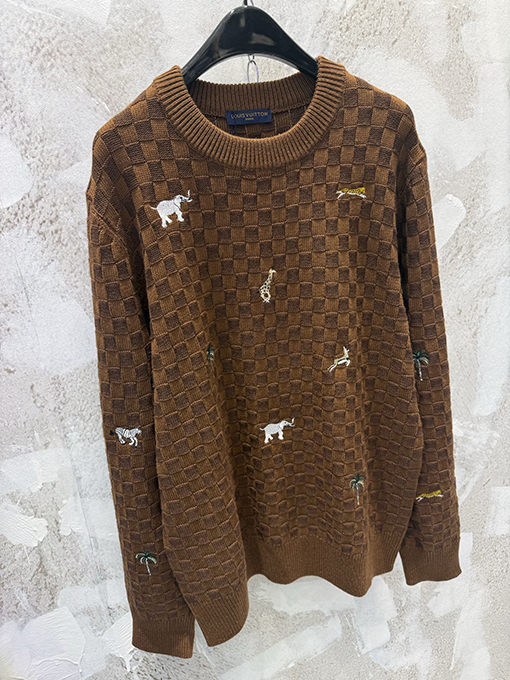 ルイヴィトン 新作のラウンドネック、ズートピア刺繍ニットセーター