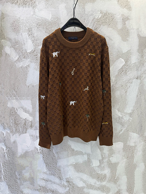 ルイヴィトン 新作のラウンドネック、ズートピア刺繍ニットセーター