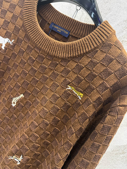ルイヴィトン 新作のラウンドネック、ズートピア刺繍ニットセーター