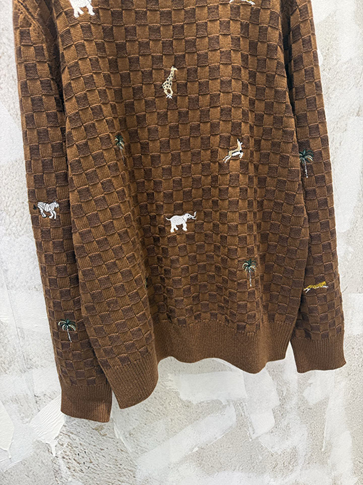 ルイヴィトン 新作のラウンドネック、ズートピア刺繍ニットセーター