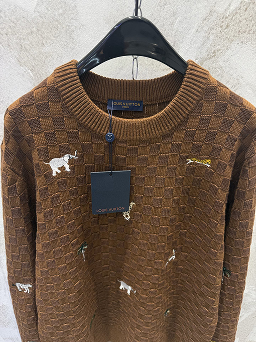 ルイヴィトン 新作のラウンドネック、ズートピア刺繍ニットセーター