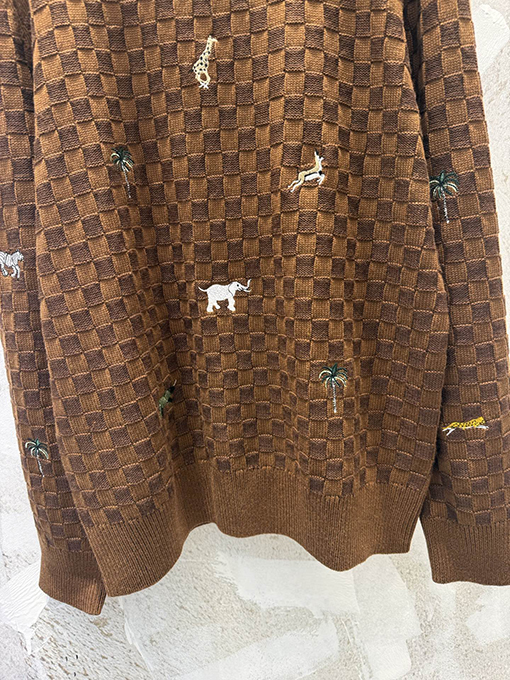 ルイヴィトン 新作のラウンドネック、ズートピア刺繍ニットセーター