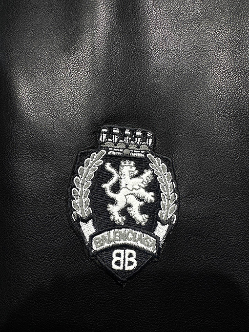 バレンシアガ Balenciaga Football フットボールシリーズ ヘビー刺繍レザージャケット ベースボールジャージ
