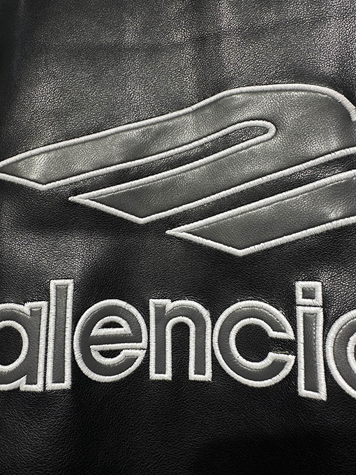 バレンシアガ Balenciaga Football フットボールシリーズ ヘビー刺繍レザージャケット ベースボールジャージ