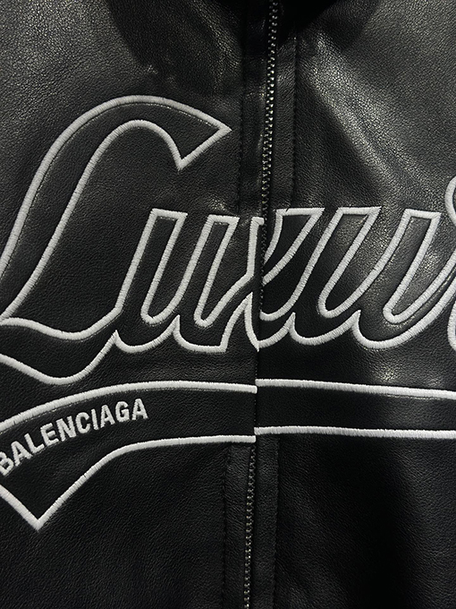 バレンシアガ Balenciaga LUXURY 新作パッチワークレザー刺繍スタンドカラーボンバージャケット