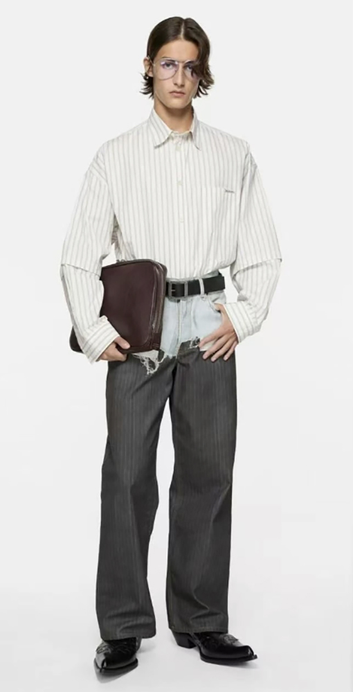 アクネストゥディオズ Acne Studios 3D プリントドレスパンツ/フェイクツーピースジーンズ