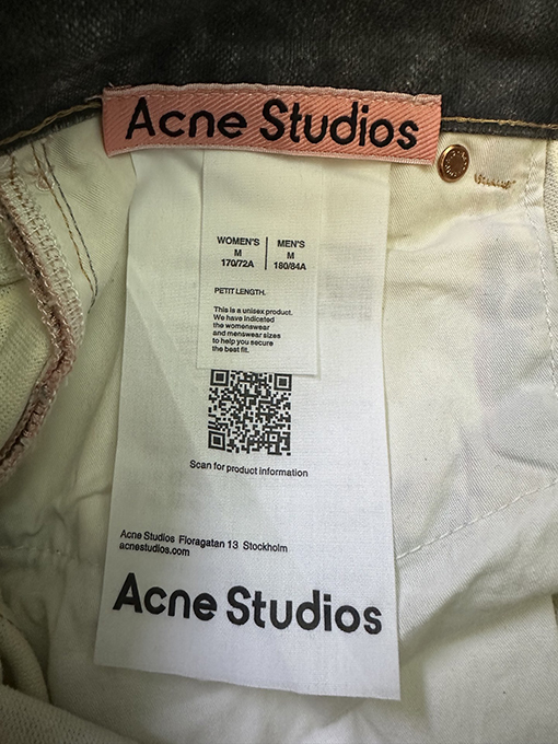 アクネストゥディオズスーパーコピー Acne Studios 3D プリントされた黒とゴールドのチェーンジーンズ