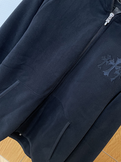 クロムハーツ 新しいクロス刺繍のフリースフード付きスウェットシャツ