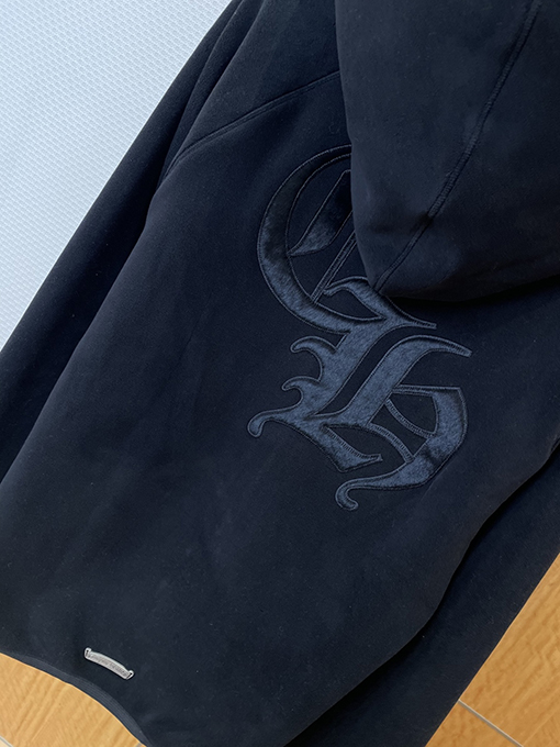 クロムハーツ 新しいクロス刺繍のフリースフード付きスウェットシャツ